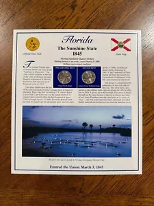 2004 Florida Statehood Commemorative Quarters Panel P&D, PCS, Stamps - Picture 1 of 2