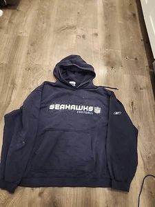 Reebok Seattle Seahawks NFL pullover hoodie size XL Navy Blue - Picture 1 of 9