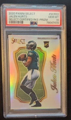 Jalen Hurts – PSA 10 - 2020 Panini Select - Select Certified Rookies Prizm Scr22 - Image 1 of 4