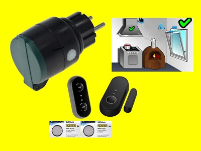 FUNK-ABLUFTSTEUERUNG SET wetterfest Dunstabzugshaube Fenster/Tür-Kontaktschalter - Bild 1 von 4