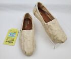 New TOMS Beige/Cream Floral Fabric Casual Slip-On Shoes Girl's Youth Size 3.5M