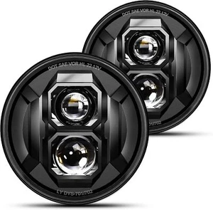 2pc Newest 7'' Round LED Headlight High/Low For Jeep Wrangler 1997-2018 JK TJ LJ - Picture 1 of 10