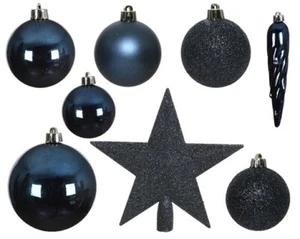 33 x Joyería del árbol de Navidad 8cm Esferas Brillo Mate Mezcla 0233382 Azul Noche - Imagen 1 de 2