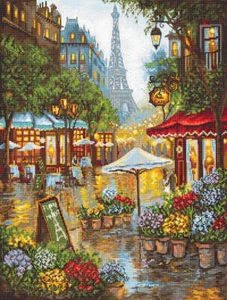 LetiStitch Counted Cross Stitch Kit Spring Flowers, Paris L8038 - Picture 1 of 1