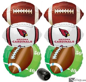 Arizona Cardinals Playoffs Football Mylar Foil Balloons 7pc 7pc Balloons, Red... - Picture 1 of 4