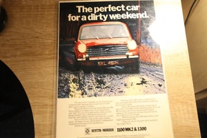 Original Zeitschriftenanzeige AUSTIN-MORRIS 1100 1300 verschmutzt mit Ende laminiert Wandkunst - Bild 1 von 1