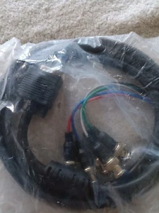 15 pin Male VGA to 5 BNC's for componant video computer cable; 6 ft; (SV5B) - Photo 1/2