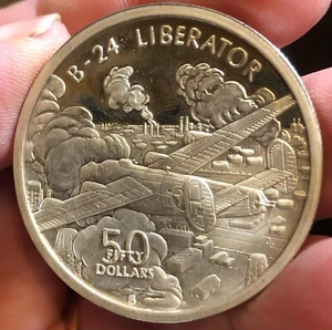 isole Marshall 1991 B - 24 LIBERATOR aereo plane 50 DOLLAR km#76 E.167 - Picture 1 of 2