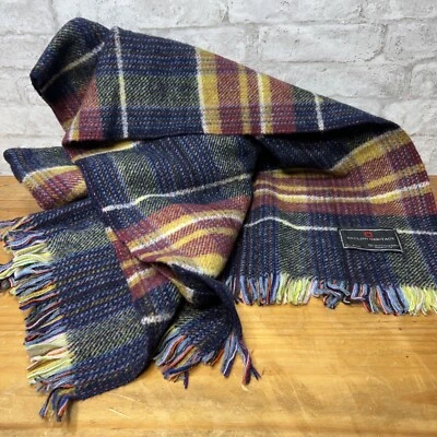 Manta con flecos de picnic 100 % lana English Heritage 45" X 58" hecha en Reino Unido a cuadros Foto 1 de 4