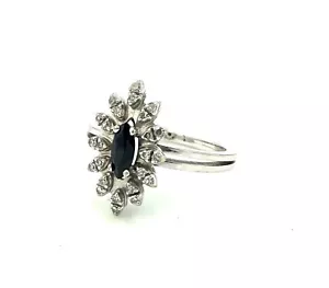 Magnífico Anillo Oro 18 Quilates -marguerite Zafiro Y Diamantes 0,24 - 3,76 G - Imagen 1 de 4