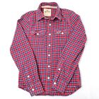 Hollister Button Up Shirt Mens S Small Red Plaid Adult Flannel Long Sleeve 