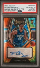 Franz Wagner 2021 Panini Select Rookie Auto Tie Dye Prizm /25 Jersey #22 PSA 10