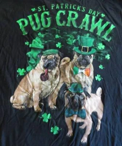 CAMISA PUG Día de San Patricio Perro Rastreo Humor Adulto Talla 3X 3XL Irlandesa Temporada Capricho - Imagen 1 de 3