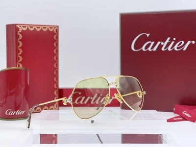 Occhiali Cartier Vendome Santos Gold 59/14 Sunglasses Brille Lunettes - Immagine 1 di 4