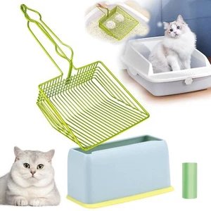 Metal Cat Litter Scoop,Fast Kitty Box Pooper Scooper with Holder NonStick Litter - Picture 1 of 8