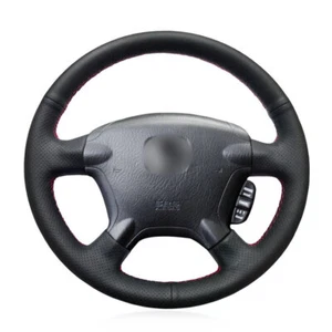 Cubierta de cuero negra de costura manual para volante para Honda CR-V CRV 2004 2005-2006 - Imagen 1 de 11