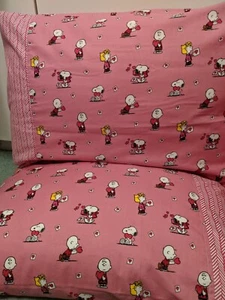Peanut Snoopy Valentinstag Muster 100% Neu Baumwolle Handarbeit Kissenbezug 1 Paar - Bild 1 von 2