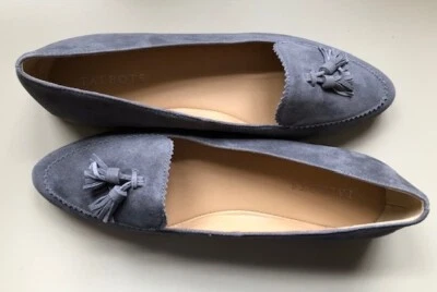 Talbots zapatos planos de gamuza gris con borlas Foto 1 de 4