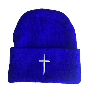 Royal Blue Embroidered Beenie - Picture 1 of 4