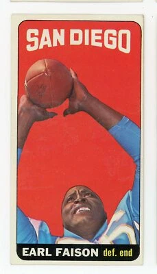 EARL FAISON 1965 TOPPS FOOTBALL TALL BOY #158 EX-MT SP CARD SAN DIEGO CHARGERS 3 - Image 1 of 2
