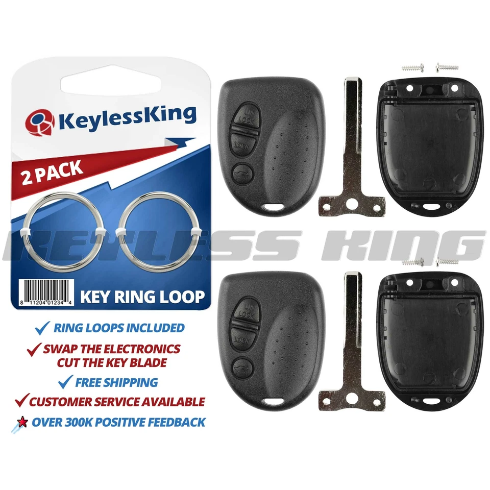 2 New Key Fob Shell Pad Case for 2004 2005 2006 Pontiac GTO Keyless Entry Remote Foto 1 de 4