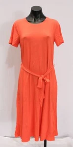 Style & Co. Women's Belted Short-Sleeve Tee Shirt Dress Hot Coral Small NWT - Picture 1 of 4