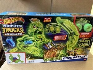 HOT WHEELS MONSTER TRUCKS - Glow In The Dark Arena Smashers Gunkster Ooze Battle - Bild 1 von 4