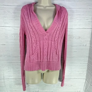Maglione vintage Aeropostale y2k donna maglia cavo rosa felpa con cappuccio media preppy autunno  - Foto 1 di 5