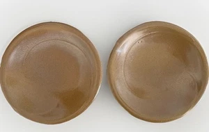 Piatti vintage Frankoma 4E marrone raso vortice ossa pigre piccolo lato snack 6" set di 2 - Foto 1 di 10