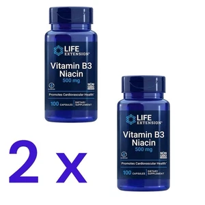 2 x Life Extension Vitamin B3 Niacin 500 mg 100 Kapseln - Bild 1 von 3