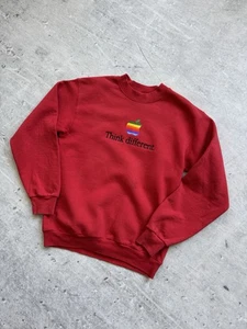π Apple Co Vintage Red Sweatshirt 90s M - Picture 1 of 7