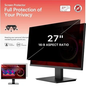 27 inch Removable Computer Privacy Screen Filter for 16:9 Ratio Monitor - Picture 1 of 4