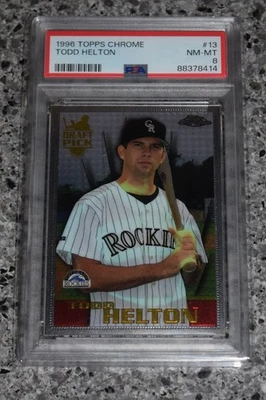 1996 Topps Chrome Todd Helton RC PSA 8 NM-Mint Rockies Rookie #13 - Image 1 of 2