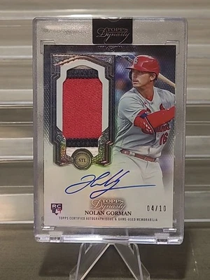 2023 Topps Dynasty - Autographed Patch Nolan Gorman #DAP-NG1 /10 (AU, MEM, RC) - Image 1 of 2