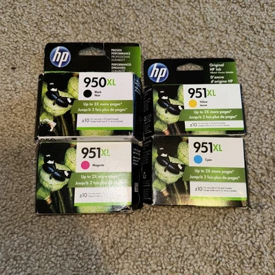 4er-Pack HP 950XL 951XL schwarze Farbe TINTE 8600 251dw Set 8100 8620 Ablaufdatum 2019-2021 OEM - Bild 1 von 3