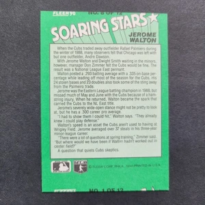 Tarjeta de error de Jerome Walton Miscut #8 de 12 Soaring Stars 1990 Fleer Chicago Cubs - Imagen 1 de 2