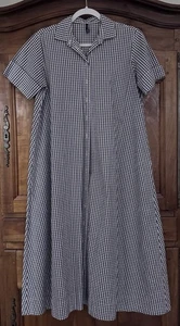 Lisa Marie Fernandez - Check Cotton Midi Shirtdress/Belt - Sz lll - Photo 1/4