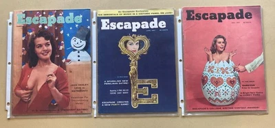 3 Issues of ESCAPADE Men's Magazine Feb, May, June of 1957 Foto 1 de 4