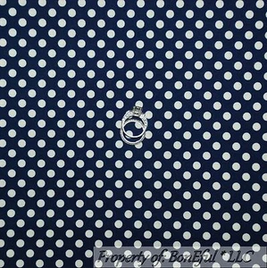 BonEful Fabric FQ Cotton Quilt Navy Dark Blue White American Polka Dot Small USA - Picture 1 of 11