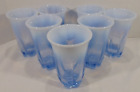 7 Vintage RARE Discontinued Duncan Miller Canterbury Blue Opalescent Tumblers