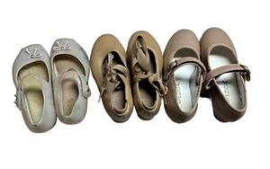 Set Of 3 Dance Shoes Tap Capezio 11.5, Bloch Size 10, Mini Melissa Ballet Size9 - Picture 1 of 8