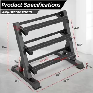Kurzhantelständer Kurzhantelablage Dumbbell Rack 3 Regale Hantellagerung Schwarz - Bild 1 von 8