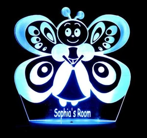 CUTE BUTTERFLY  Personalised 3d Led Night Ligh Colour Changing Room Lamp - Picture 1 of 14