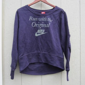 VTG Nike Sweatshirts Womens M Sportswear Deep Purple Run With the Original Flee - Picture 1 of 16