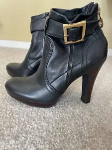 Tory Burch Melrose Black Leather Boots Bootie Size 5 - Picture 1 of 8