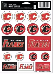 HOJA DE PEGATINAS CALGARY FLAMES 17 PEGATINAS MOCHILA PORTÁTIL PROYECTO - Imagen 1 de 1