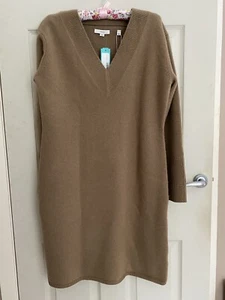 Vince ladies tan wool/cashmere blend jumper dress sz M BNWT - Picture 1 of 10