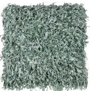 Kissen x2 Shaggy Struktur Mint 45 cm x 45 cm CIMC NEU (M) - Bild 1 von 6