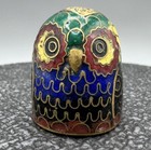 Vintage Cloisonne Enamelled Owl Thimble