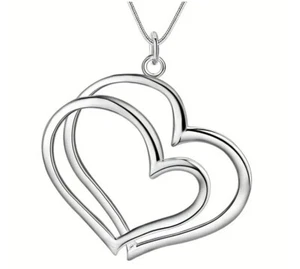 BRIGHTON BEACH  Double Love Heart Pendant Necklace - Picture 1 of 5